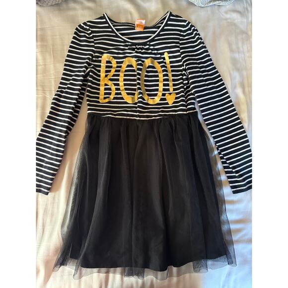 Black and White stripe Boo dress with tulle size 7/8 - Picture 1 of 2